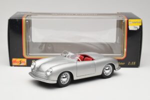 Porsche No. 1 356 Roadster Fish Argento Maisto 1:18 31853 Pressofusione — immagine 8 di 8