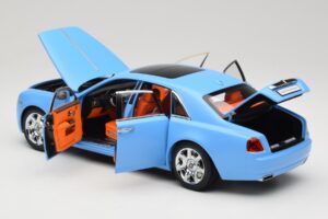 Rolls-Royce Ghost Series I Blu Chiaro Kyosho 1:18 08802LB Pressofusione — immagine 5 di 8