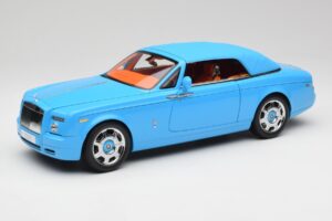 Rolls-Royce Phantom Drophead Coupe Powder Blu Kyosho 1:18 08871BL Pressofusione — immagine 3 di 10