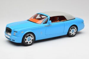 Rolls-Royce Phantom Drophead Coupe Powder Blu Kyosho 1:18 08871BL Pressofusione — immagine 4 di 10