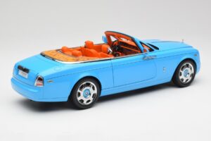 Rolls-Royce Phantom Drophead Coupe Powder Blu Kyosho 1:18 08871BL Pressofusione — immagine 5 di 10
