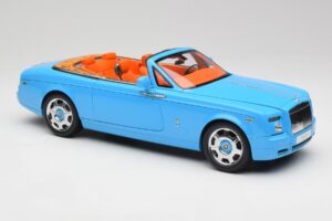 Rolls-Royce Phantom Drophead Coupe Powder Blu Kyosho 1:18 08871BL Pressofusione — immagine 8 di 10