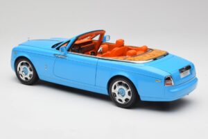 Rolls-Royce Phantom Drophead Coupe Powder Blu Kyosho 1:18 08871BL Pressofusione — immagine 9 di 10
