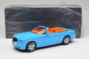Rolls-Royce Phantom Drophead Coupe Powder Blu Kyosho 1:18 08871BL Pressofusione — immagine 10 di 10