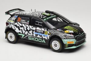 Skoda Fabia Rally2 #20 O. Solberg / E. Edmund Safari Rally Kenya 2024 IXO 1:18 18RMC222 Pressofusione — immagine 4 di 6