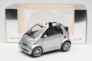 Smart Fortwo W450 Brabus Cabrio Argento Edizione Concessionario Kyosho 1:18 0017769V001C05Q00 Pressofusione — immagine 8 di 8