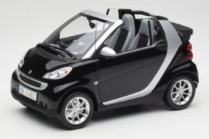 Smart Fortwo Cabrio W451 Nero & Argento Minichamps 1:18 Q0022566V001C18Q00 Pressofusione
