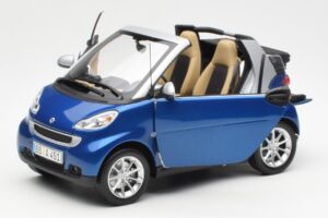 Smart Fortwo W451 Cabriolet Blu Argento Minichamps 1:18 Q0022565V001C80Q00 Pressofusione — immagine 2 di 8