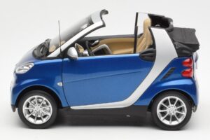 Smart Fortwo W451 Cabriolet Blu Argento Minichamps 1:18 Q0022565V001C80Q00 Pressofusione — immagine 4 di 8
