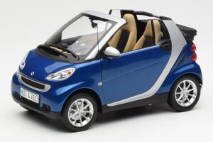 Smart Fortwo W451 Cabriolet Blu Argento Minichamps 1:18 Q0022565V001C80Q00 Pressofusione