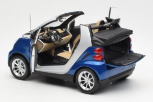 Smart Fortwo W451 Cabriolet Blu Argento Minichamps 1:18 Q0022565V001C80Q00 Pressofusione — immagine 5 di 8