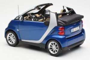 Smart Fortwo W451 Cabriolet Blu Argento Minichamps 1:18 Q0022565V001C80Q00 Pressofusione — immagine 7 di 8