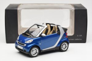 Smart Fortwo W451 Cabriolet Blu Argento Minichamps 1:18 Q0022565V001C80Q00 Pressofusione — immagine 8 di 8