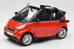 Smart Fortwo W451 Cabrio Rosso Nero Minichamps 1:18 150036333 Pressofusione — immagine 2 di 8