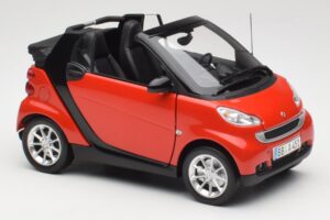 Smart Fortwo W451 Cabrio Rosso Nero Minichamps 1:18 150036333 Pressofusione — immagine 6 di 8