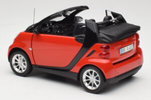 Smart Fortwo W451 Cabrio Rosso Nero Minichamps 1:18 150036333 Pressofusione — immagine 7 di 8