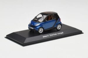Smart Fortwo Coupe Aqua Blu Metallic & Nero Minichamps 1:43 Q0022558V001C77Q00 Pressofusione — immagine 2 di 4
