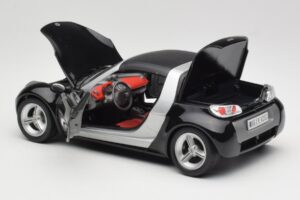 Smart Roadster Nero Bburago 1:18 34099-M1 Pressofusione — immagine 5 di 8