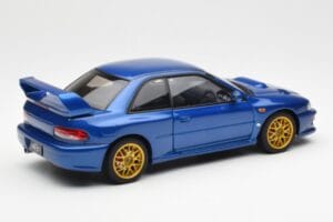 Subaru Impreza 22B Upgraded Version Blu Con Cerchi Dorati AUTOart 1:18 78602 Pressofusione — immagine 3 di 8