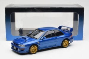Subaru Impreza 22B Upgraded Version Blu Con Cerchi Dorati AUTOart 1:18 78602 Pressofusione — immagine 8 di 8