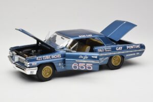 Pontiac Catalina Super Duty Super Stock #655 Blu 1962 Auto World 1:18 AW201/06 Pressofusione — immagine 2 di 8