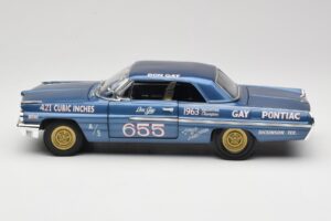 Pontiac Catalina Super Duty Super Stock #655 Blu 1962 Auto World 1:18 AW201/06 Pressofusione — immagine 4 di 8