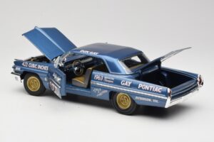 Pontiac Catalina Super Duty Super Stock #655 Blu 1962 Auto World 1:18 AW201/06 Pressofusione — immagine 5 di 8