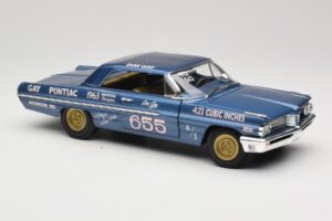 Pontiac Catalina Super Duty Super Stock #655 Blu 1962 Auto World 1:18 AW201/06 Pressofusione — immagine 6 di 8