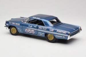 Pontiac Catalina Super Duty Super Stock #655 Blu 1962 Auto World 1:18 AW201/06 Pressofusione — immagine 7 di 8