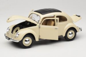 Volkswagen Beetle Type 1 Classic Bianco Welly 1:18 18040W Pressofusione — immagine 2 di 8