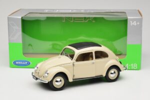 Volkswagen Beetle Type 1 Classic Bianco Welly 1:18 18040W Pressofusione — immagine 8 di 8