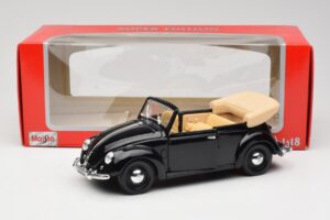 Volkswagen Maggiolino Cabriolet Nero Maisto 1:18 37800-M6 Pressofusione — immagine 8 di 8