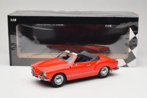 Volkswagen Karmann Ghia Cabriolet Rosso Minichamps 1:18 155054030 Pressofusione — immagine 6 di 6