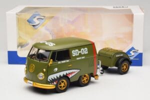 Volkswagen Kool Kombi Army Fighter Green Solido 1:18 S1810901 Pressofusione — immagine 8 di 8
