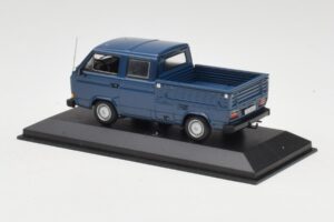 Volkswagen T3 Double Cab Flatbed Blu Minichamps 1:43 400055260 Pressofusione — immagine 2 di 4