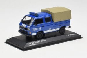Volkswagen T3 Double Cab Flatbed THW Hannover Minichamps 1:43 400055290 Pressofusione — immagine 2 di 4