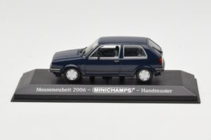 Volkswagen Golf Mk2 Blu Campione Fiera Minichamps 1:43 GOLFHANDMUSTER Pressofusione