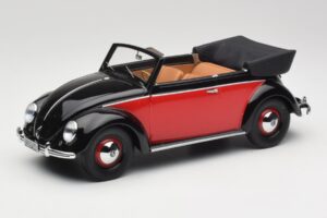 Volkswagen Beetle Cabriolet Nero & Rosso Minichamps 1:18 107054132 Resina
