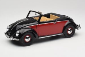 Volkswagen Beetle Hebmuller Cabriolet Nero & Rosso Minichamps 1:18 107054230 Resina