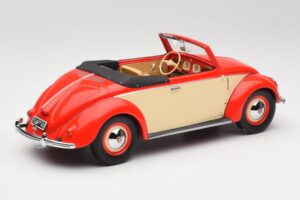 Volkswagen Beetle Hebmuller Cabriolet Rosso & Crema Minichamps 1:18 107054231 Resina — immagine 2 di 6