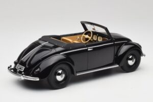 Volkswagen Beetle Type 1 Hebmuller Cabriolet Nero Minichamps 1:18 107054232 Pressofusione — immagine 2 di 6