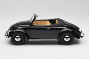Volkswagen Beetle Type 1 Hebmuller Cabriolet Nero Minichamps 1:18 107054232 Pressofusione — immagine 3 di 6