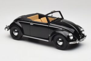 Volkswagen Beetle Type 1 Hebmuller Cabriolet Nero Minichamps 1:18 107054232 Pressofusione — immagine 4 di 6