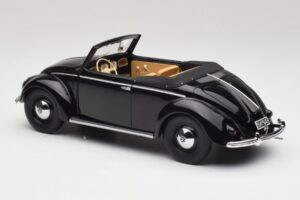 Volkswagen Beetle Type 1 Hebmuller Cabriolet Nero Minichamps 1:18 107054232 Pressofusione — immagine 5 di 6