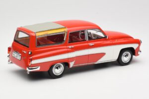 Wartburg 311 Camping Deluxe Rosso Bianco BoS Models 1:18 BOS037 Resina — immagine 2 di 6