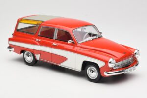 Wartburg 311 Camping Deluxe Rosso Bianco BoS Models 1:18 BOS037 Resina — immagine 4 di 6