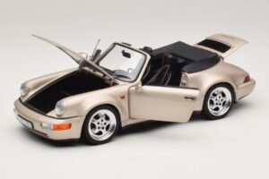 Porsche 911 964 Turbo Look Cabrio Zermatt Silver Norev 1:18 187140 Pressofusione — immagine 2 di 8