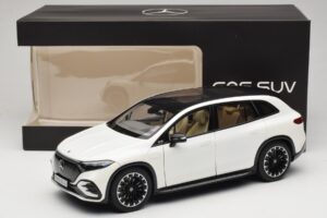 Mercedes EQS SUV X296 Manufaktur Diamond White NZG 1:18 B66960590 Pressofusione — immagine 8 di 8