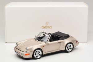 Porsche 911 964 Turbo Look Cabrio Zermatt Silver Norev 1:18 187140 Pressofusione — immagine 8 di 8