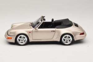 Porsche 911 964 Turbo Look Cabrio Zermatt Silver Norev 1:18 187140 Pressofusione — immagine 4 di 8